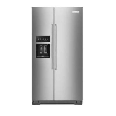 KitchenAid KRSF705HPS 24.8 cu ft. Side-by-Side Refrigerator with Exterior Ice and Water and PrintShield™ finish